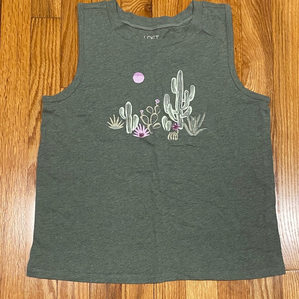 Loft Green Cactus Tank Top